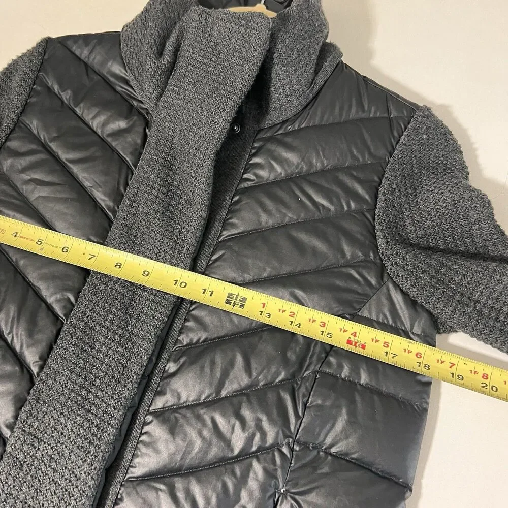 Athleta Jacket Women S Black Goose Down Sweater Sleeve High Neck Full Zip Casual